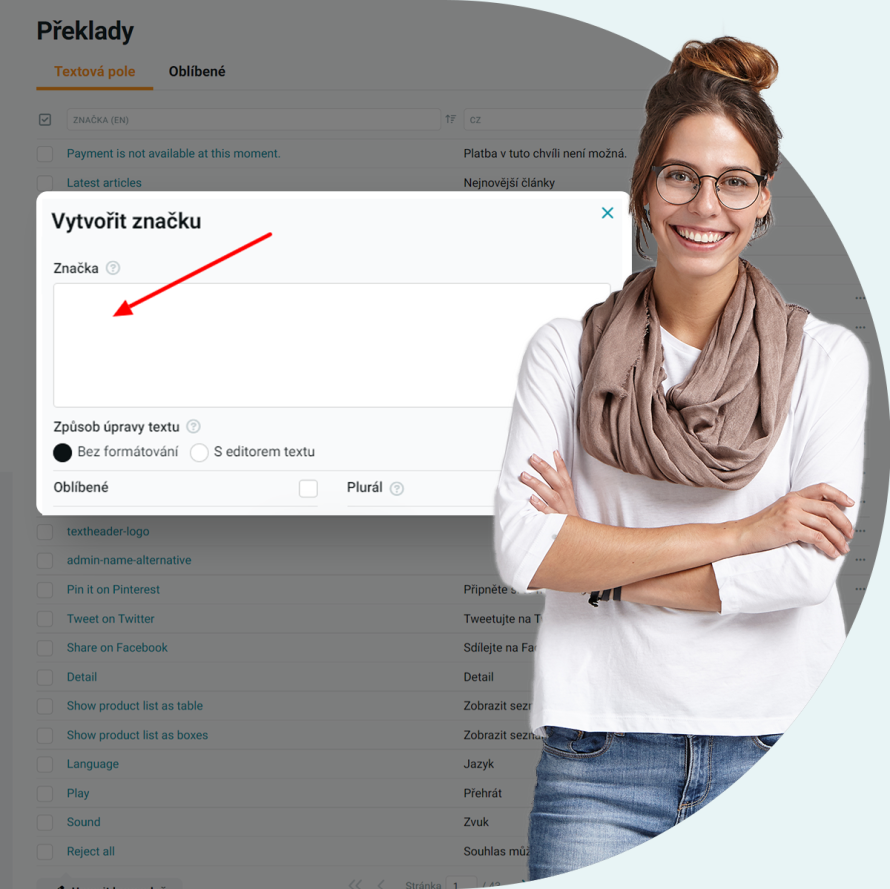 Funkce: práce s překlady