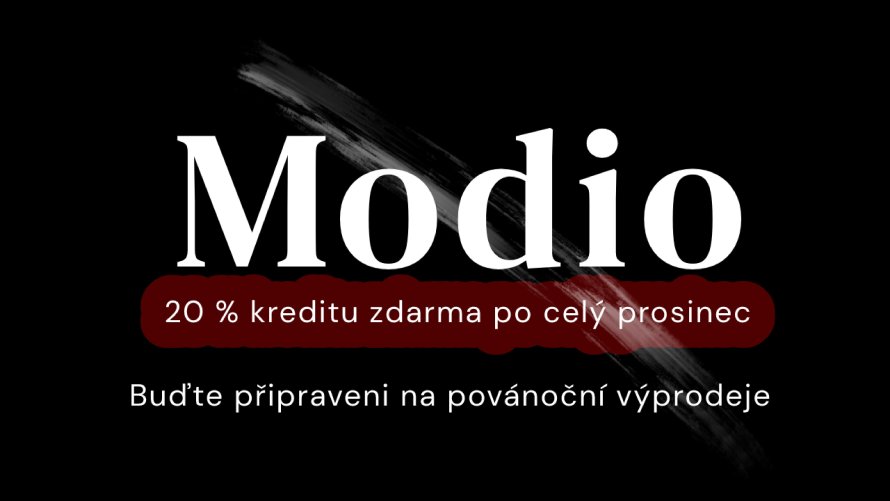 Získejte 20% bonus za dobití od Modio.cz po celý prosinec!