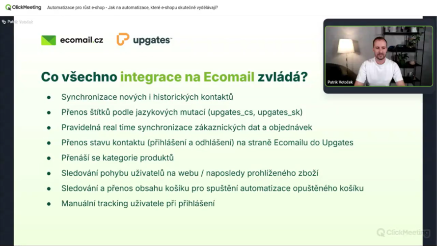 Zaznam webinára Ecomail: Automatizácia pre rast e-shopu - Ako na automatizácie, ktoré e-shopu skutočne zarábajú?