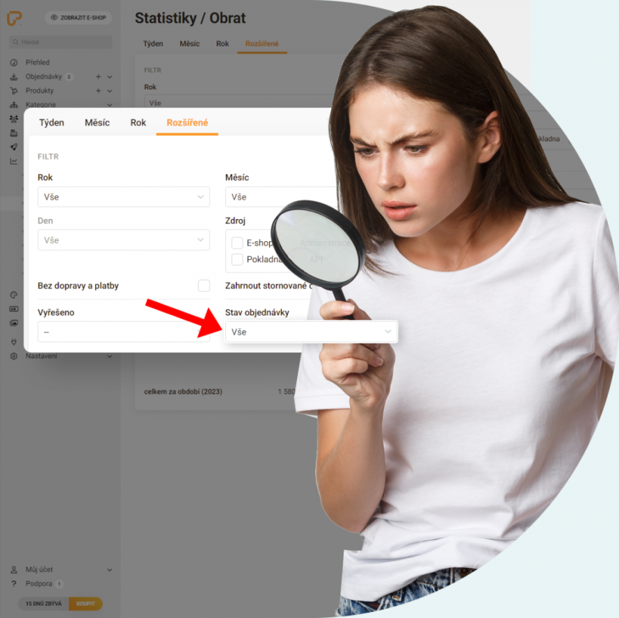 Nová funkce: filtrování obratu podle stavu objednávky