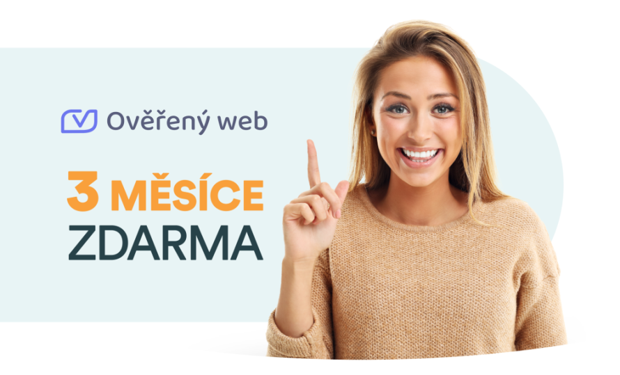 Bonus 50 % sleva na první 3 měsíce v nástroji Ověřený web