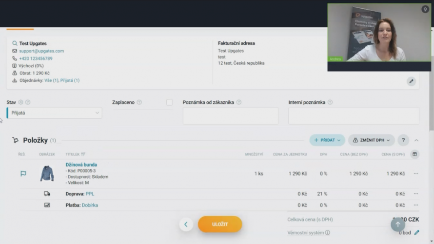 Záznam webináře Upgates: správné nastavení objednávkového procesu a fakturace