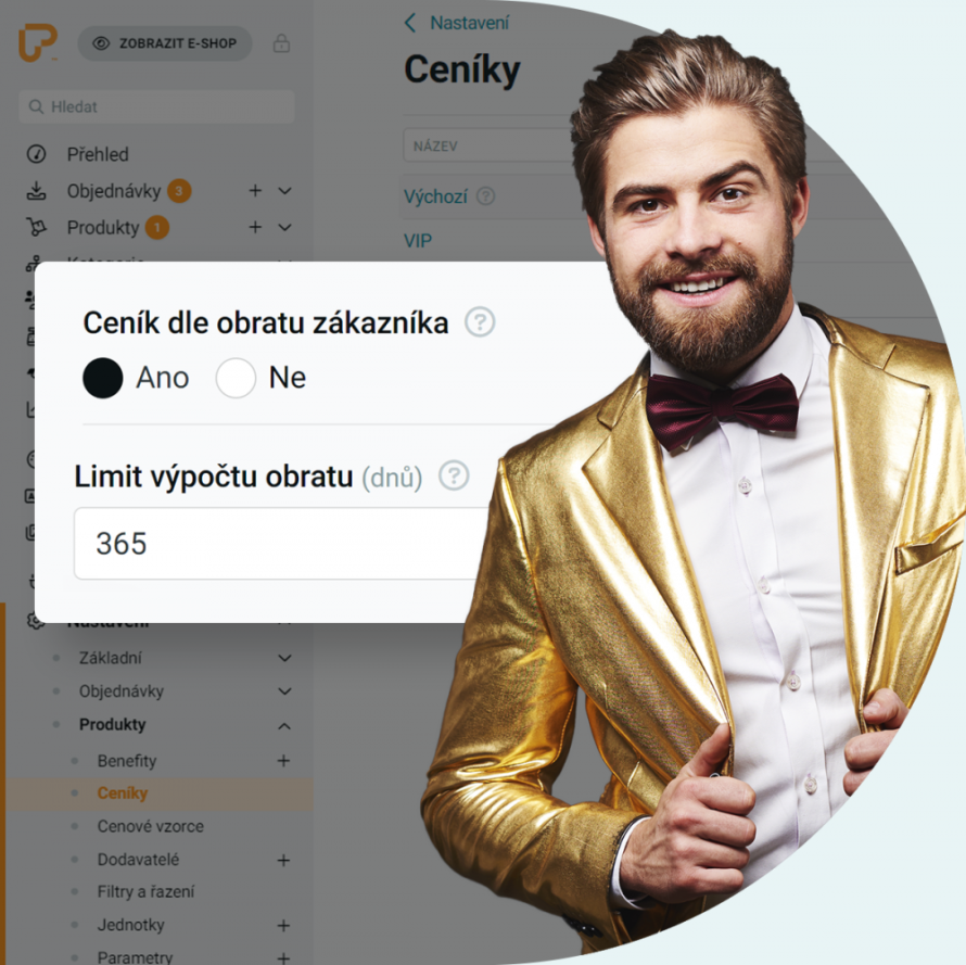 Funkcia: cenník podľa obratu zákazníka
