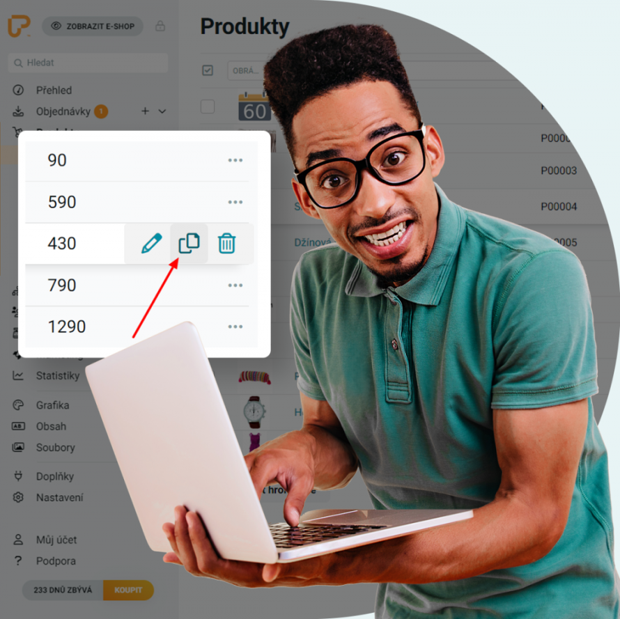 Funkce: duplikace položek