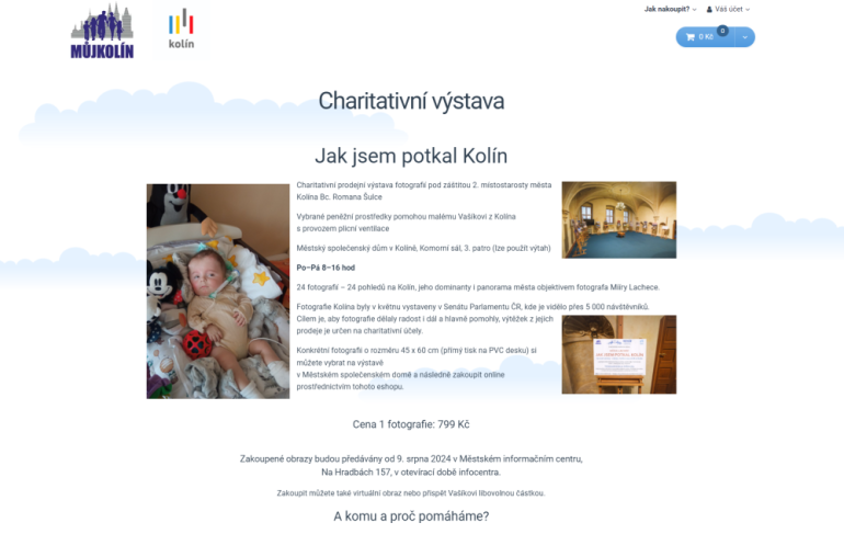 Jak jsem potkal Kolín. Charitativní výstava a eshop pomáhá nemocnému Vašíčkovi