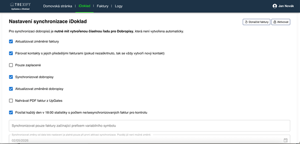 Nastavení automatické fakturace e-shopu v iDokladu pomocí synchronizace s Upgates